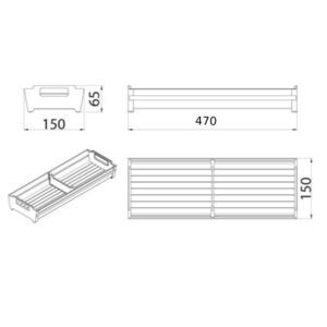 Organizér na príbory 150x470x80 antracit