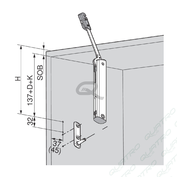 BLUM - AVENTOS HK-XS súprava zdvíhacích mechanizmov pre TIP-ON 20K1501T