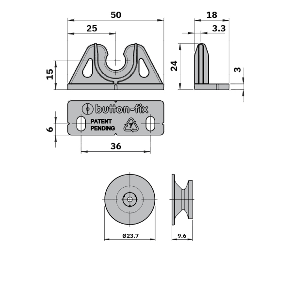 12202_a-1 Upevnenie Button-fix Typ 2 - 90°