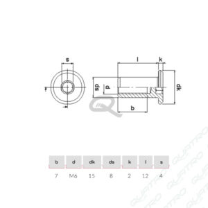 Imbusová matica M6 x 12 Zn
