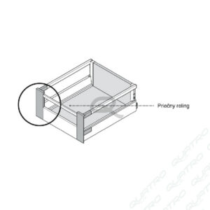 14200_b BLUM - ANTARO reling priečny pre vnútornú zásuvku 1046mm sivý ZRG.1046Z R9006