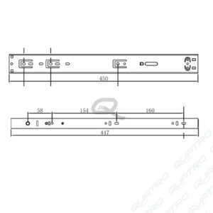 14228.01_a-1 Výsuv teleskopický ELEM 450mm 40kg s tlmením