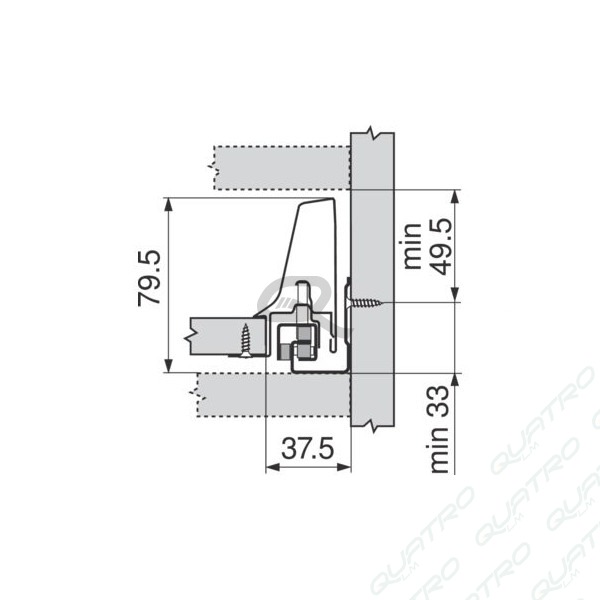 BLUM - ANTARO bok "N" 500mm biely Ľ+P 378N5002SA SW