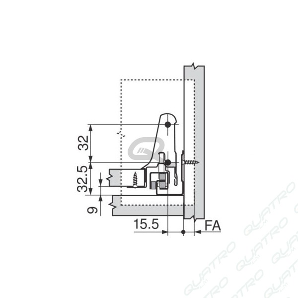 14427_d BLUM - ANTARO bok "N" 550mm biely Ľ+P 378N5502SA SW