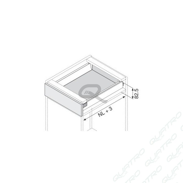BLUM - ANTARO bok "N" 400mm sivý Ľ+P 378N4002SA R9006