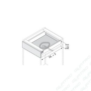 BLUM - ANTARO bok "N" 500mm sivý Ľ+P 378N5002SA R9006