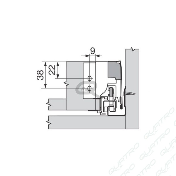 BLUM - ANTARO bok "N" 550mm sivý Ľ+P 378N5502SA R9006