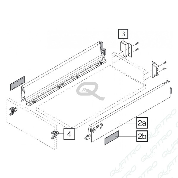 14435_b BLUM - ANTARO bok "M" 400mm biely Ľ+P 378M4002SA SW
