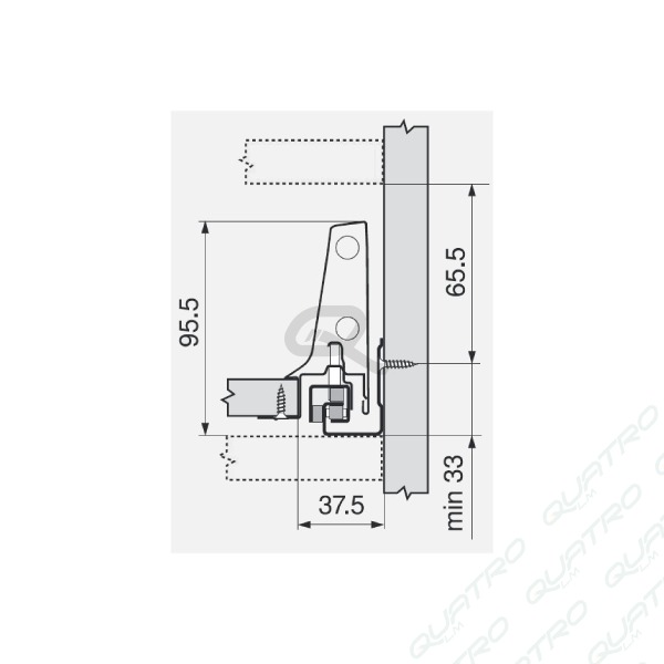 BLUM - ANTARO bok "M" 450mm sivý Ľ+P 378M4502SA R9006