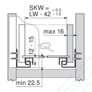 14491_c BLUM - TANDEM čiastočný výsuv pre TIP-ON 270mm 30kg 550H2700T
