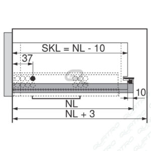 14491_d-1 BLUM - TANDEM čiastočný výsuv pre TIP-ON 270mm 30kg 550H2700T