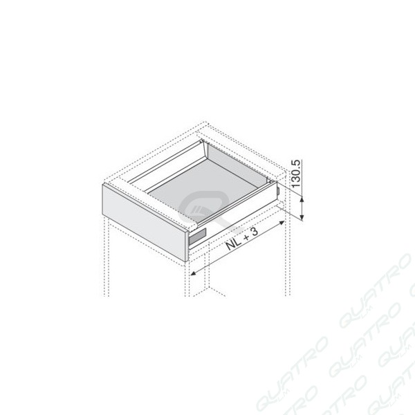 BLUM - ANTARO bok "K" 650mm biely Ľ+P 378K6502SA SW