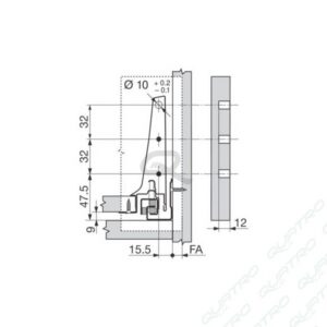 BLUM - ANTARO bok "K" 270mm sivý Ľ+P 378K2702SA R9006