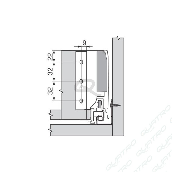 BLUM - ANTARO bok "K" 270mm sivý Ľ+P 378K2702SA R9006