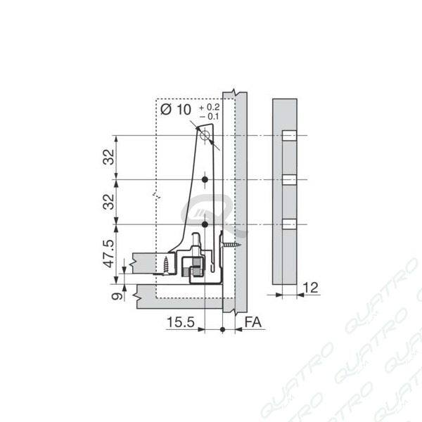 14516_c BLUM - ANTARO bok "K" 600mm sivý Ľ+P 378K6002SA R9006