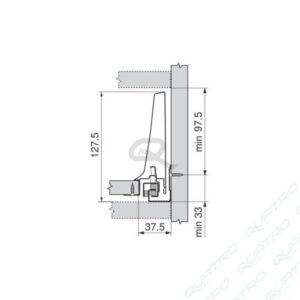 14517_b BLUM - ANTARO bok "K" 650mm sivý Ľ+P 378K6502SA R9006