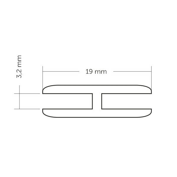 Lišta spojovacia PVC "H 3,3mm" 2m čierna