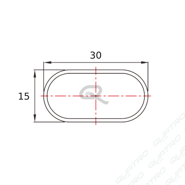 Vešiaková tyč 3m 30x15x0.7mm