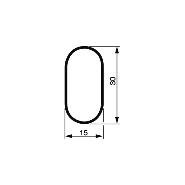 Vešiaková tyč 3m 30x15mm čierna matná