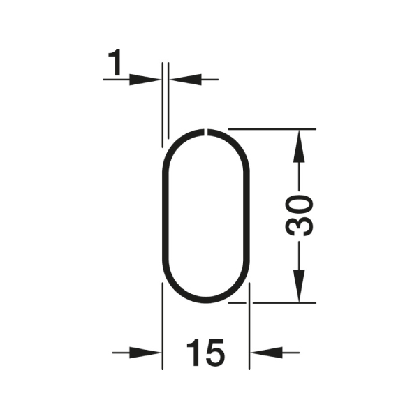 1553_a-1 Vešiaková tyč 2,5m 30x15x1mm zlatá