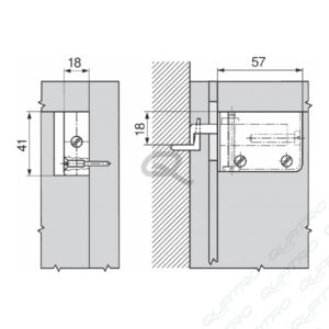 BLUM - kovanie závesné na naskrutkovanie biele pravé 48N0510.02