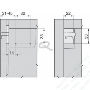BLUM - kovanie závesné na naskrutkovanie biele pravé 48N0510.02