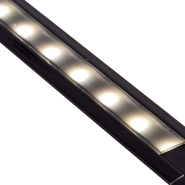 LED profil zápustný pre LED pás s čiernou krytkou čierny (bm)