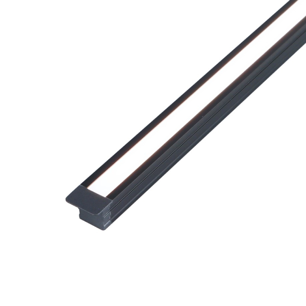 16195_b LED profil zápustný VELA CUT FREE s LED pásom a mliečnou krytkou 12W/m grafit 2m