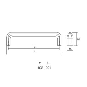 Úchytka REDO VIEFE L192 meï èesaná 0226192Z26
