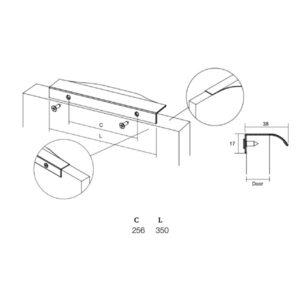 Úchytka NOMA VIEFE L256 elox 0254256L02