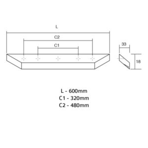 Úchytka BARCCO VIEFE L600 orech 0340600W19