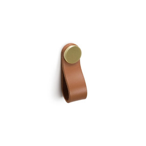 Knopok FLEXA VIEFE 22x70 koža bežová / mosadz 0404070P2627