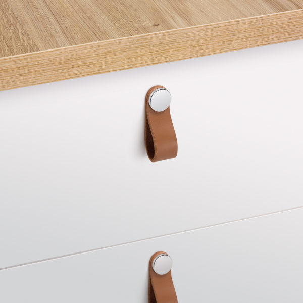 Knopok FLEXA VIEFE 22x70 koža bežová / mosadz 0404070P2627