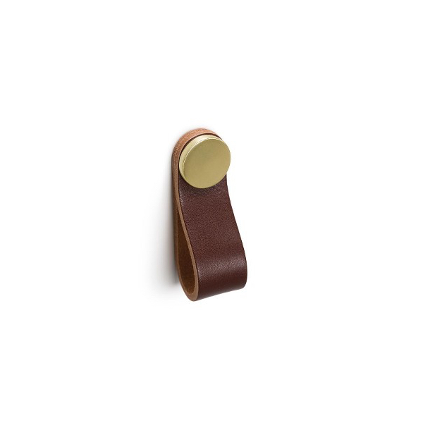 Knopok FLEXA VIEFE 22x70 koža hnedá / mosadz 0404070P3627