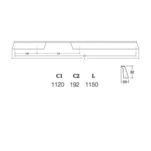 Úchytka RAIL VIEFE 1120mm Nerez pravá 05111120L24R