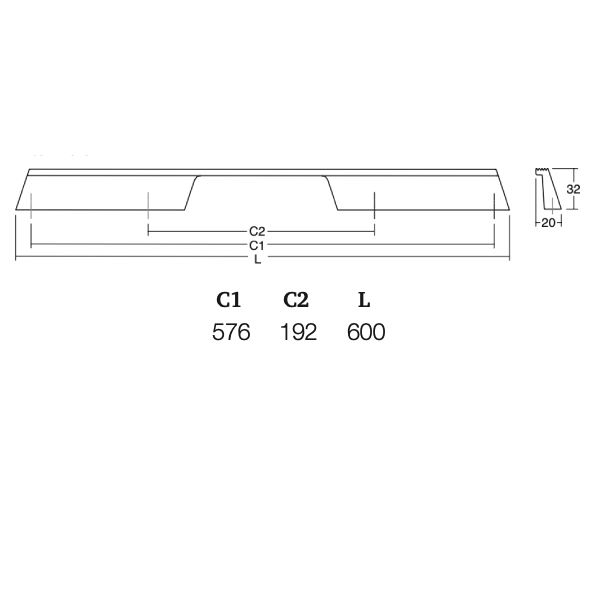 Úchytka RAIL VIEFE 576 nerez 0511576L24