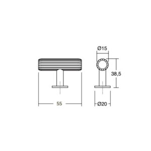 Knopok RILLE VIEFE 55x38mm nerez knopok 0528055L24
