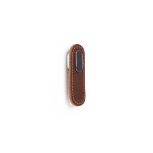 190548 Knopok OBLONG VIEFE 70 mm koža hnedá + chróm 0507070P3601