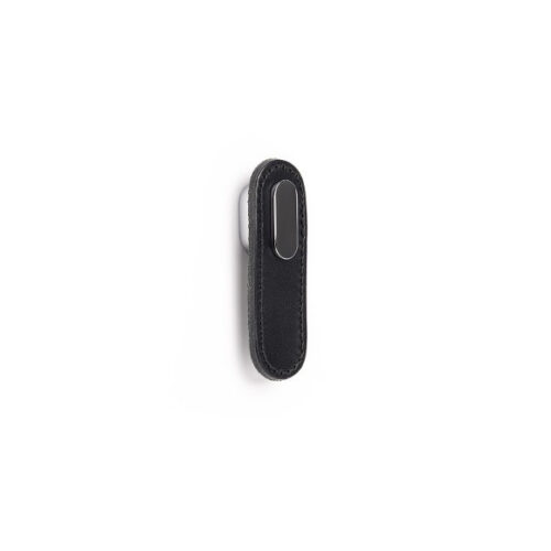 Knopok OBLONG VIEFE 70 mm koža čierna + chróm 0507070P9901