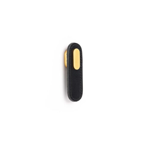 Knopok OBLONG VIEFE 70 mm koža čierna + zlatá 0507070P9928