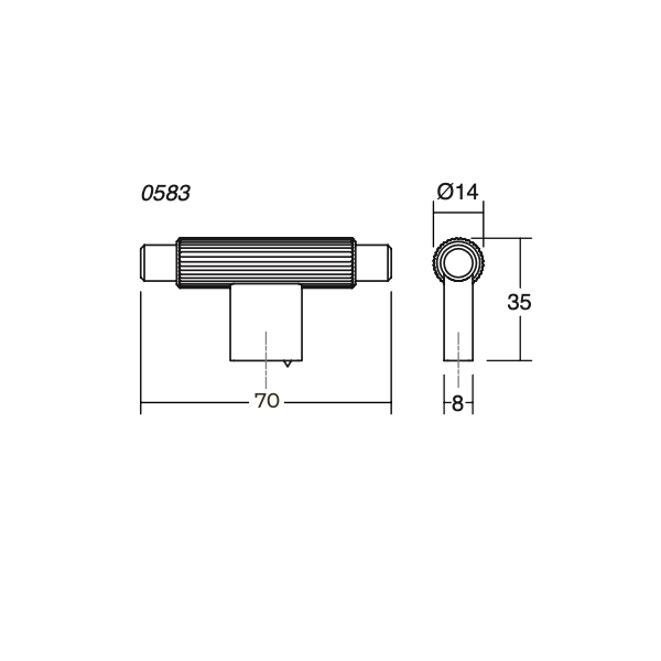 Úchytka ARPA VIEFE knopok T 70x37 nerez 0583070L24