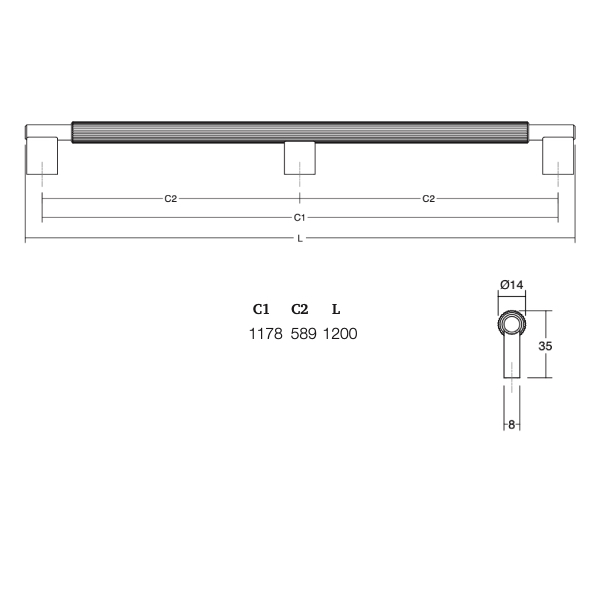 190575_c-1 Úchytka ARPA VIEFE L1178 nerez 05831178L24