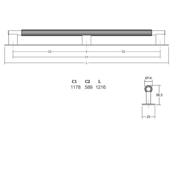 Úchytka ARPA VIEFE 1178 plat nerez 05881178L24