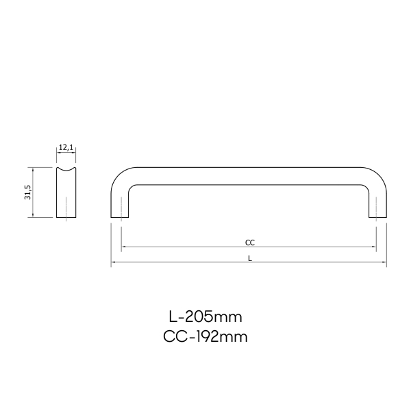 Uchyt LIPP VIEFE L192 brúsená mosadz 0603192Z618