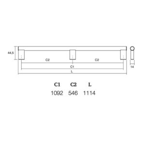 190710_b Úchytka VECTOR VIEFE L1197 sivá brúsená 04341197L31