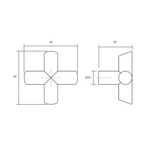 Knopok EQUIS VIEFE 40x40 čierna matná 0614040ZM2