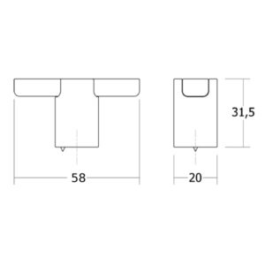 Úchytka FUSION 58x31,5 titan čierna knopok T 0627058Z33