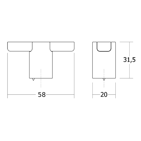 Úchytka FUSION 58x31,5 titan čierna knopok T 0627058Z33