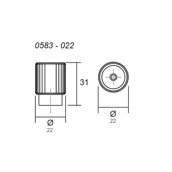 190877_a Úchytka ARPA VIEFE D22 knopok nerez 0583022L24