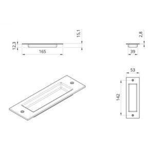 Úchytka DESIGN LINE 165x53 zapustená čierna matná